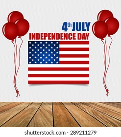 Happy independence day card United States of America. American Flag paper design, vector illustration.