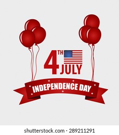 Happy independence day card United States of America. American Flag paper design, vector illustration.