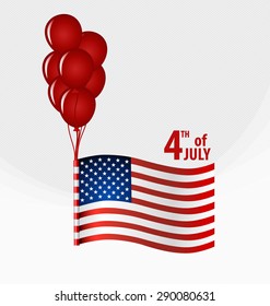 Happy independence day card United States of America. 4 th of July banner illustration design with american flag.