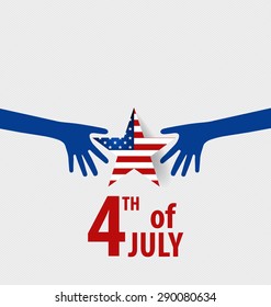 Happy independence day card United States of America. 4 th of July banner illustration design with american flag.