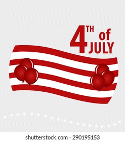 Happy independence day card United States of America. 4 th of July banner illustration design with american flag.