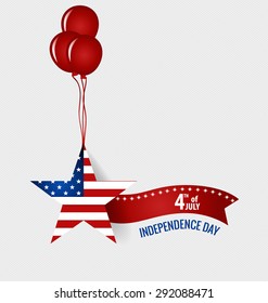 Happy independence day card United States of America. 4 th of July banner illustration design with american flag.
