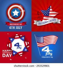 Happy independence day card. Independence day United States of America.4 th of July. Red blue background.