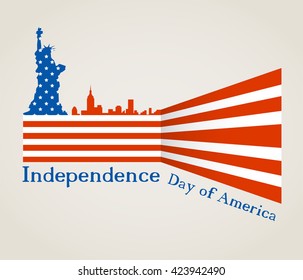 Happy independence  day card United States of America. American Flag paper design, vector illustration.