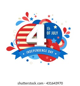 Happy independence day card United States of America, 4 th July