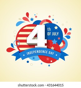 Happy independence day card United States of America, 4 th July