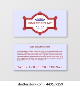 Happy independence day card United States of America. Paper design for 4th of July theme. Patriotic holiday banner. Vector illustration greeting cards