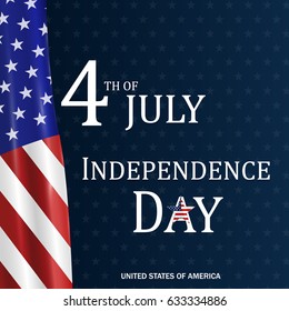Happy independence day card United States of America. American Flag paper design, vector illustration.