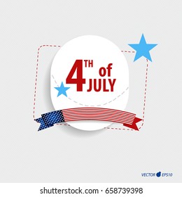 Happy independence day card United States of America. American Flag paper design, vector illustration.