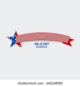 Happy independence day card United States of America. American Flag paper design, vector illustration.