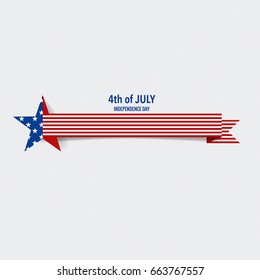 Happy independence day card United States of America. American Flag paper design, vector illustration.