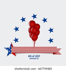 Happy independence day card United States of America. American Flag paper design, vector illustration.