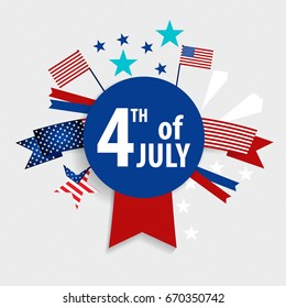 Happy independence day card United States of America. American Flag paper design, vector illustration