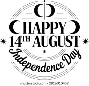 Happy Independence Day celebration design with August fourteenth date illustration