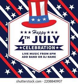 happy independence day celebration party poster flyer social media post template design
