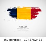 Happy independence day of Chad with artistic watercolor country flag background