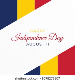happy independence day of chad vector layout design with text and national flag on a white background for banner, poster, flyer, presentation