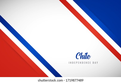 Happy Independence day of chile with Artistic chile national country flag greeting background