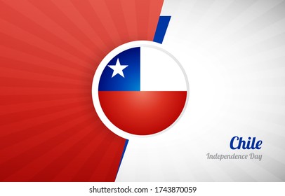 Happy independence day of Chile greeting background. Abstract Chile country flag illustration