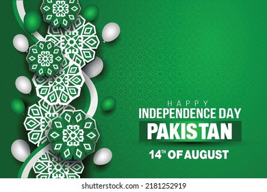 happy independence day circle Pakistan pattern. vector illustration design