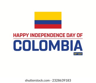 Happy Independence Day of Colombia, Independence Day of Colombia, Colombia, Flag of Colombia, 20 July, National Day, Independence Day, Typographic Design, Typography, Vector, Icon, Symbol, t shirt