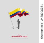 Happy Independence Day Colombia July 20 banner, Independence Day of Colombia, design for social media banner, Colombia flag, vector illustration.