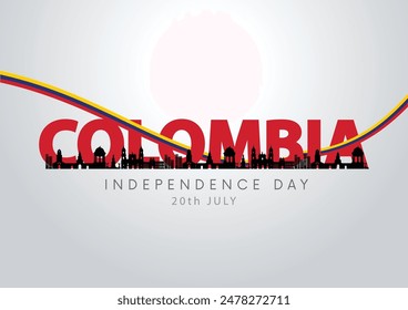 happy Independence day Colombia July 20 greetings. abstract vector illustration design.