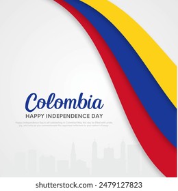 Feliz Día de la Independencia Colombia 20 de julio saludos. diseño abstracto de la Ilustración vectorial.