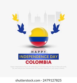 Happy Independence Day Colombia July 20 greetings. abstract vector illustration design.