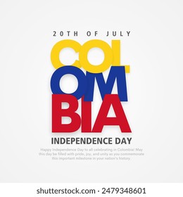 Feliz Día de la Independencia Colombia 20 de julio saludos. diseño abstracto de la Ilustración vectorial.