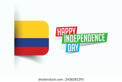 Happy Independence Day of Colombia Vector illustration, national day poster, greeting template design, EPS Source File