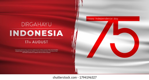 Happy independence day concept with Indonesian flag, 17 August. Use for banner, and background .