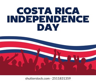 Feliz Día de la Independencia Costa Rica con Bandera de Costa Rica