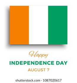 happy independence day of cote divoire banner layout design with text and paper cut national flag on a white background. vector illustration for greeting cards, posters, flyers, invitations, brochures