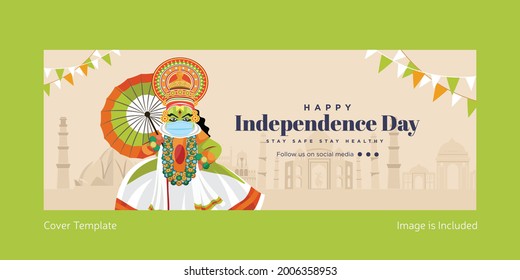Happy independence day cover page template design.