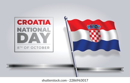 Feliz día de la independencia Diseño de plantillas de vectores de Croacia