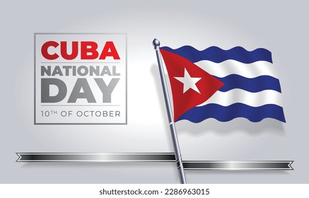 Happy independence day Cuba Vector Template Design