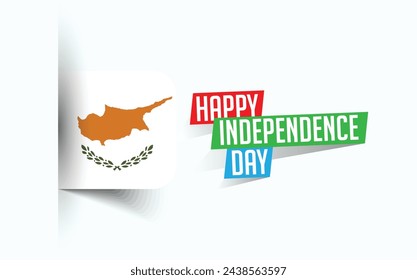 Happy Independence Day of Cyprus Vector illustration, national day poster, greeting template design, EPS Source File
