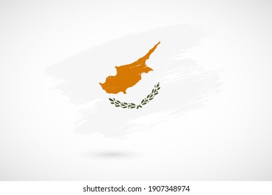 Happy independence day of Cyprus with vintage style brush flag background