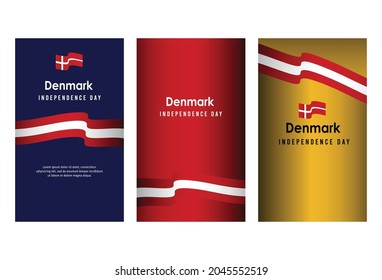 Happy independence day of Denmark. template, background. Vector illustration