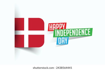 Happy Independence Day of Denmark Vector illustration, national day poster, greeting template design, EPS Source File
