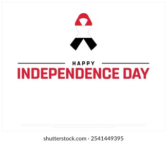 Happy Independence Day design of Yemen on a white background, Independence Day of Yemen with ribbon flag, Typographic Design of Yemen National Day, Editable vector Design, 30th November