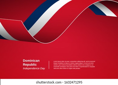 Happy independence day of Dominican Republic. Greeting patriotic nation vector illustration of Dominican Republic. Creative Dominican Republic waving flag banner background.