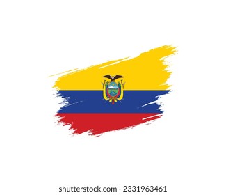 Happy Independence day Ecuador, Ecuador Independence day, Ecuador, Flag of Ecuador, 10th August, 10 August, National Day, Brush Flag vector illustration eps design creative idea Icon symbol brush