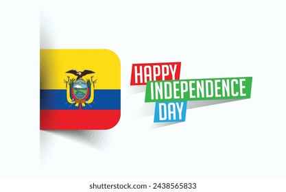 Happy Independence Day of Ecuador Vector illustration, national day poster, greeting template design, EPS Source File