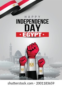 happy independence day Egypt greetings. vector illustration design