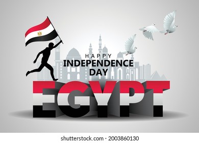 happy independence day Egypt greetings. vector illustration design