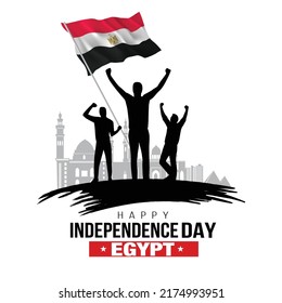 happy Independence day Egypt greetings. vector illustration design.