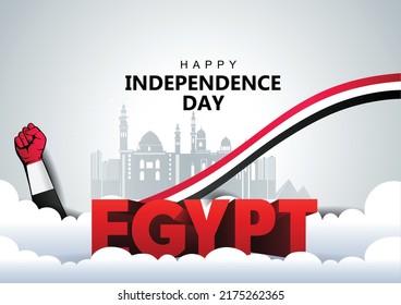 happy independence day Egypt greetings. vector illustration design