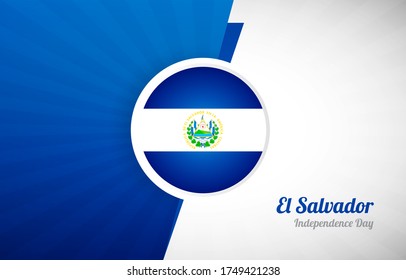 Happy independence day of El Salvador greeting background. Abstract El Salvador country flag illustration